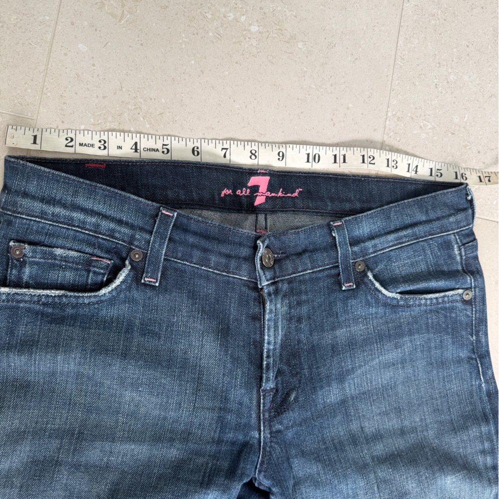 7 For All Mankind Dark Blue Flare Jeans - Picture 3 of 6